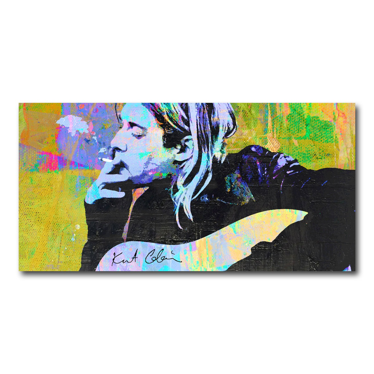 AUTO-MOCKUP WHITE | Kurt Cobain Guitar | 1 Piece | Gallery Wrap Canvas | group=2x1