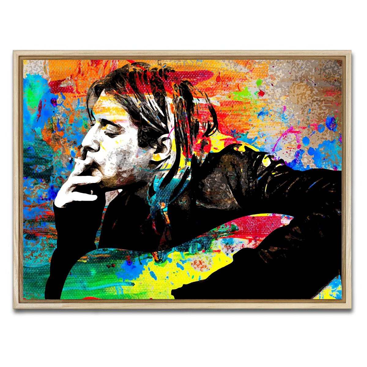 AUTO-MOCKUP WHITE | Kurt Cobain | 1 Piece | Natural Framed Canvas | group=4x3