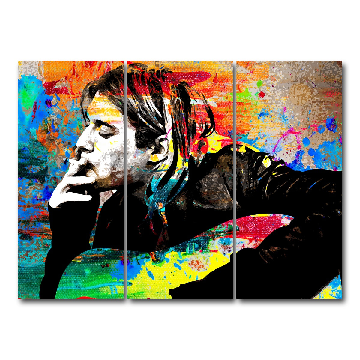 AUTO-MOCKUP WHITE | Kurt Cobain | 3 Piece | Gallery Wrap Canvas | group=8x18