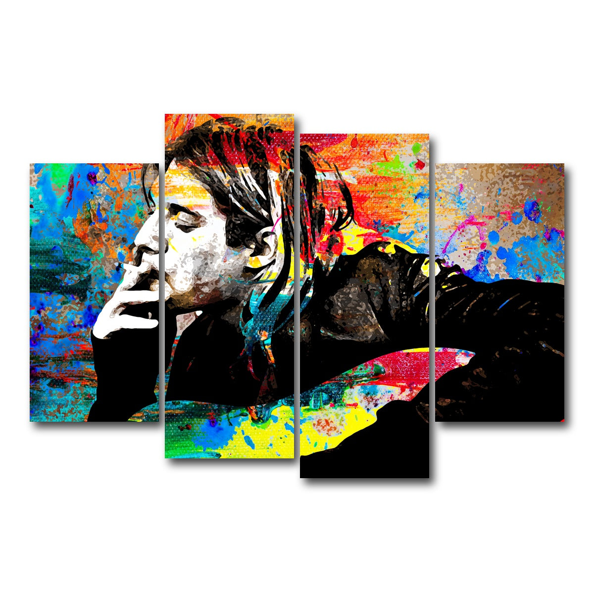 AUTO-MOCKUP WHITE | Kurt Cobain | 4 Piece | Gallery Wrap Canvas | group=4_short