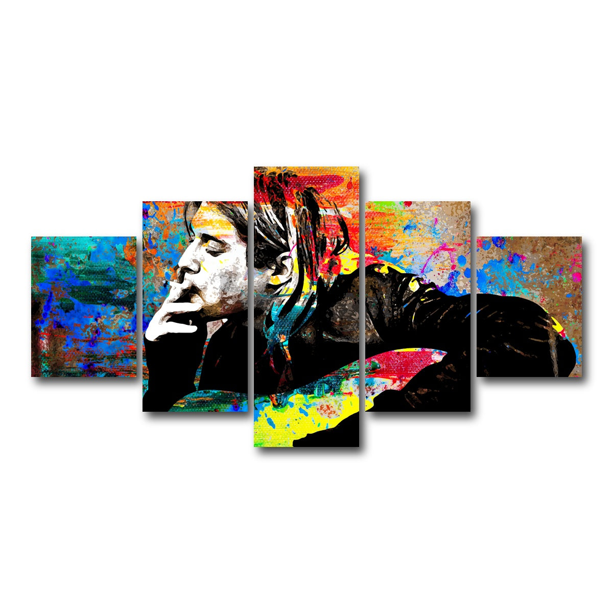 AUTO-MOCKUP WHITE | Kurt Cobain | 5 Piece | Gallery Wrap Canvas | group=5_short