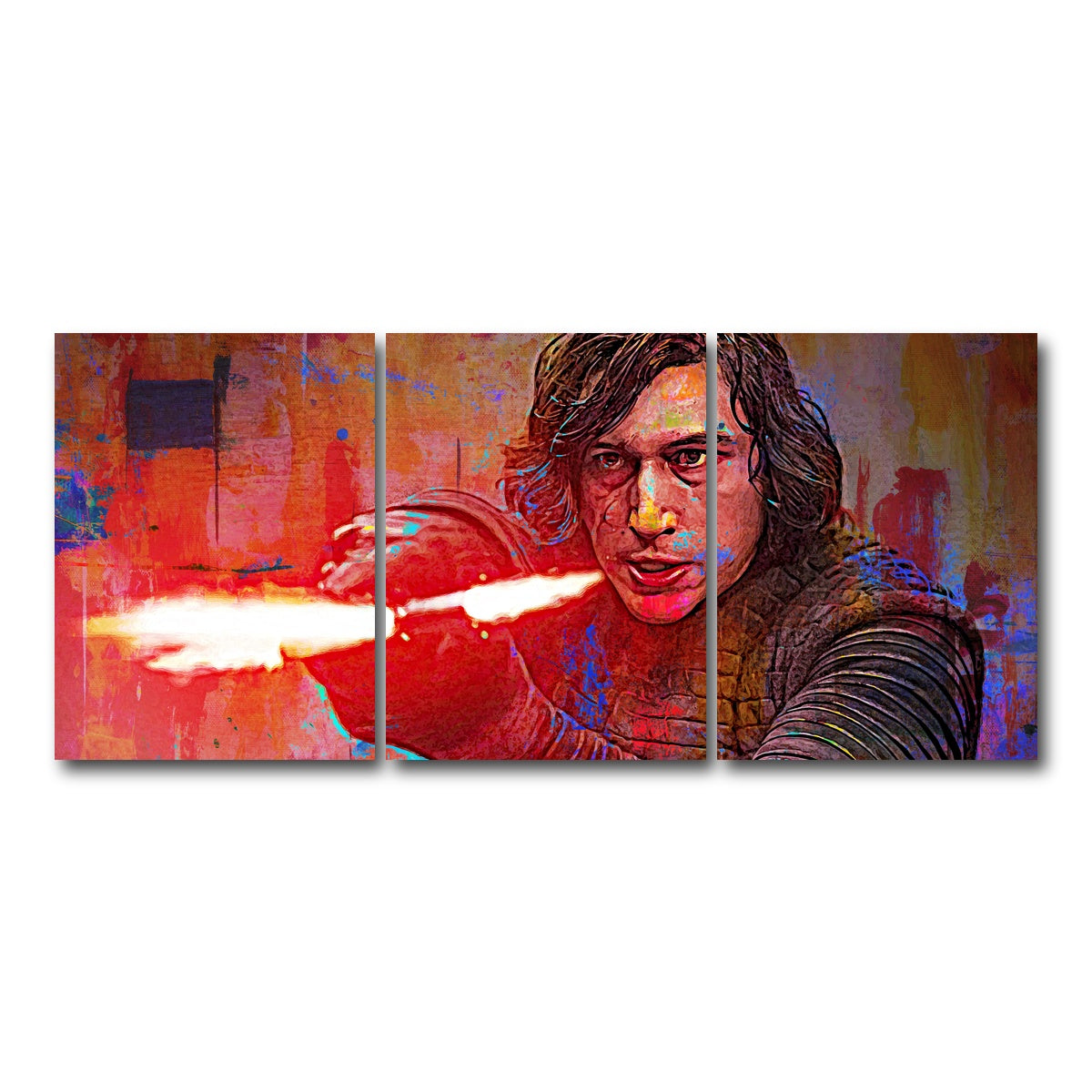 AUTO-MOCKUP WHITE | Kylo Ren | 3 Piece | Gallery Wrap Canvas | group=18x24
