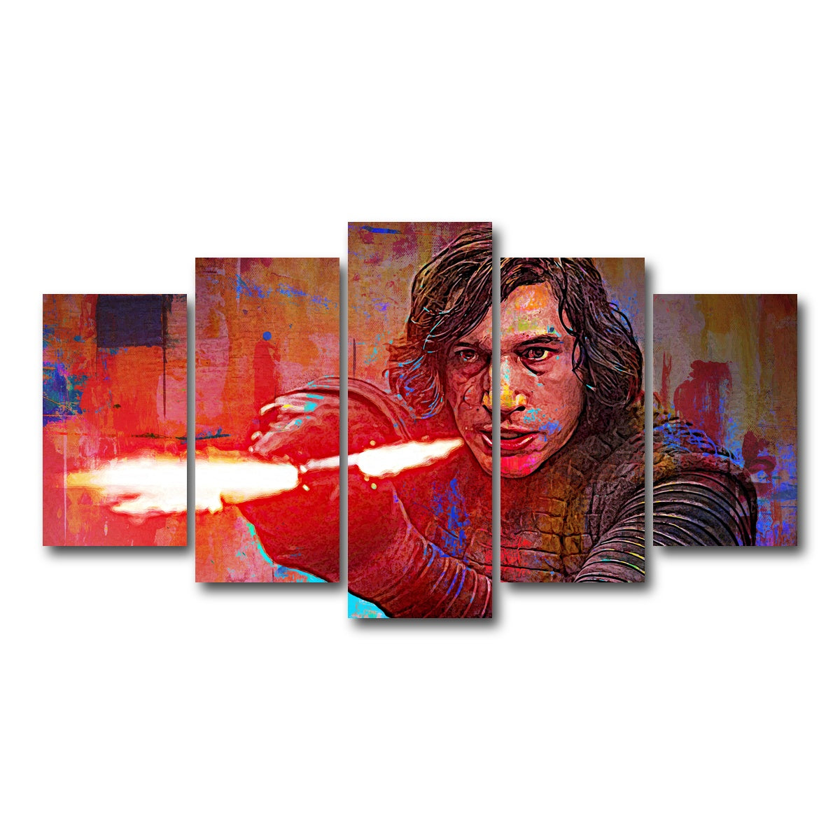AUTO-MOCKUP WHITE | Kylo Ren | 5 Piece | Gallery Wrap Canvas | group=5_normal