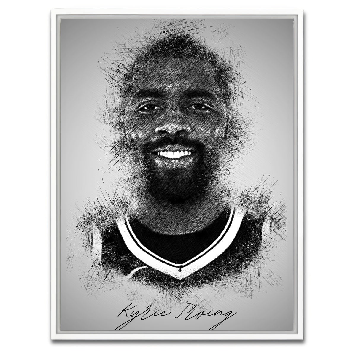AUTO-MOCKUP WHITE | Kyrie Irving | 1 Piece | White Framed Canvas | group=3x4