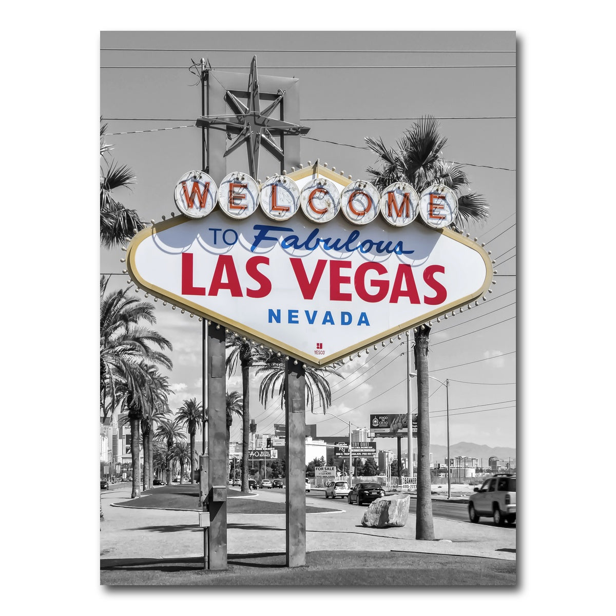 AUTO-MOCKUP WHITE | LAS VEGAS Sign - colorkey | 1 Piece | Gallery Wrap Canvas | group=3x4