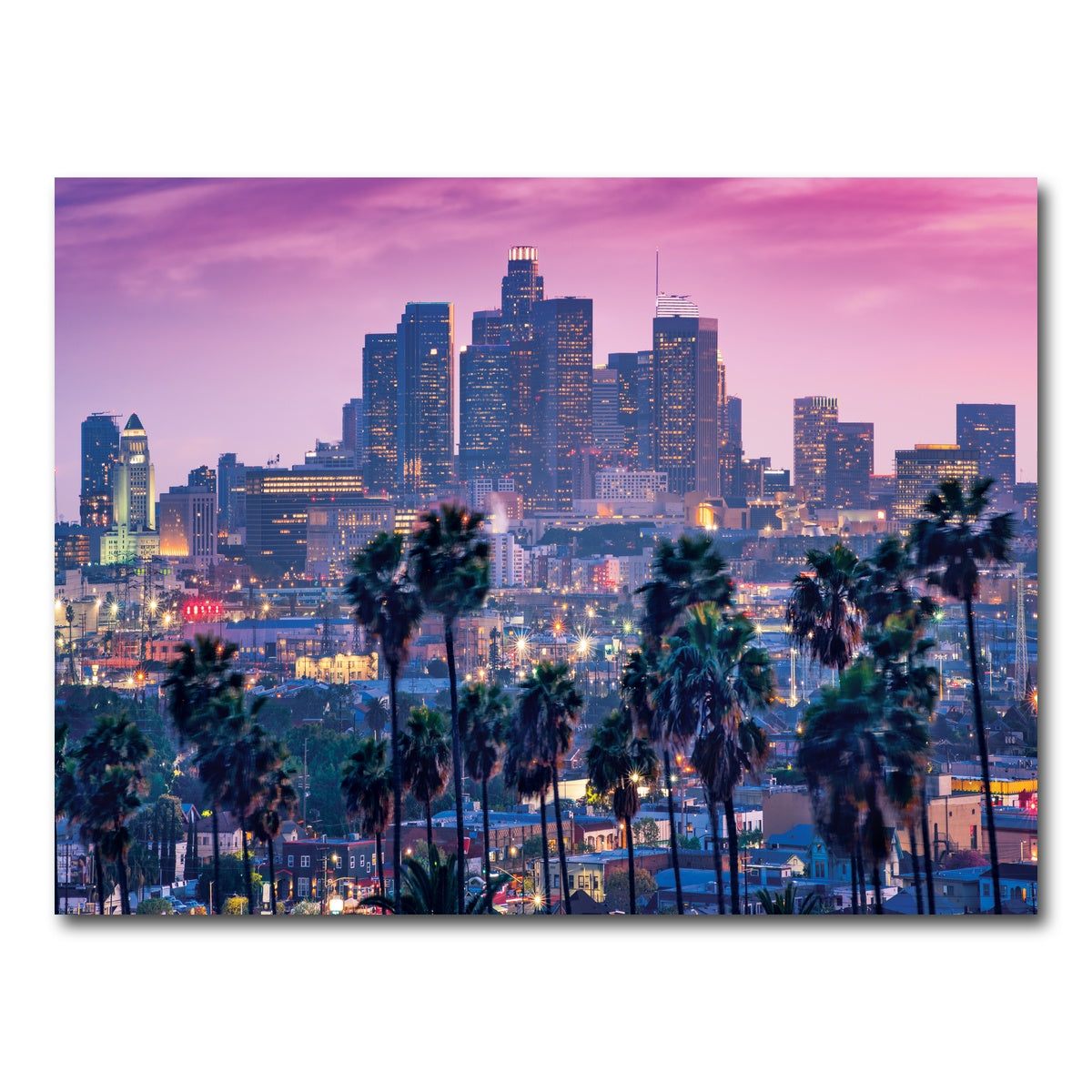 AUTO-MOCKUP WHITE | LA Palm Tree Sunset | 1 Piece | Gallery Wrap Canvas | group=4x3