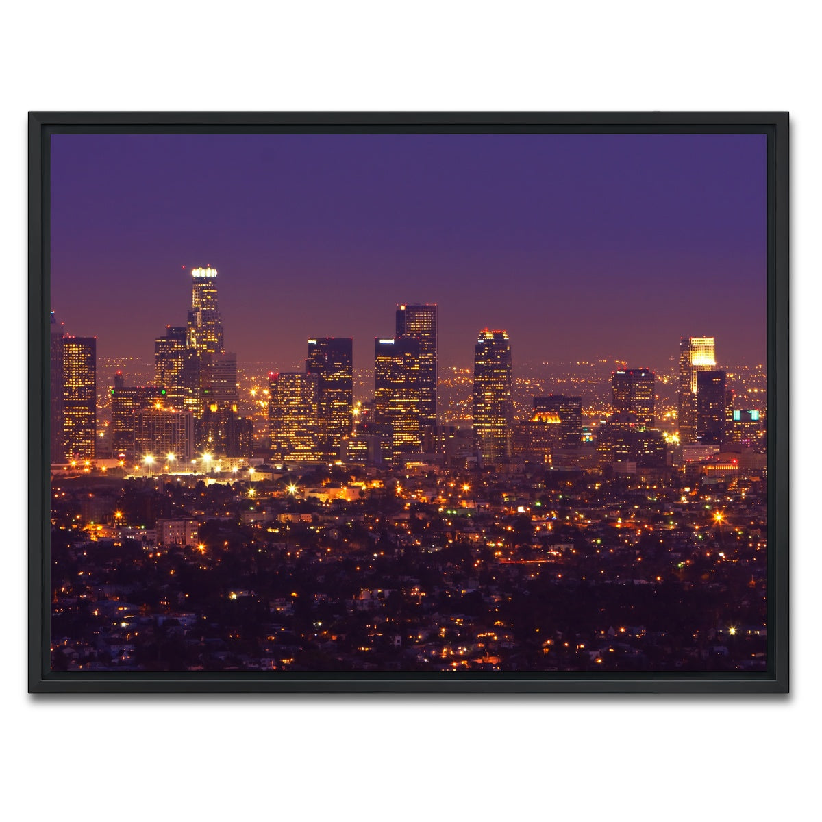 AUTO-MOCKUP WHITE | LA Skyline | 1 Piece | Black Framed Canvas | group=4x3