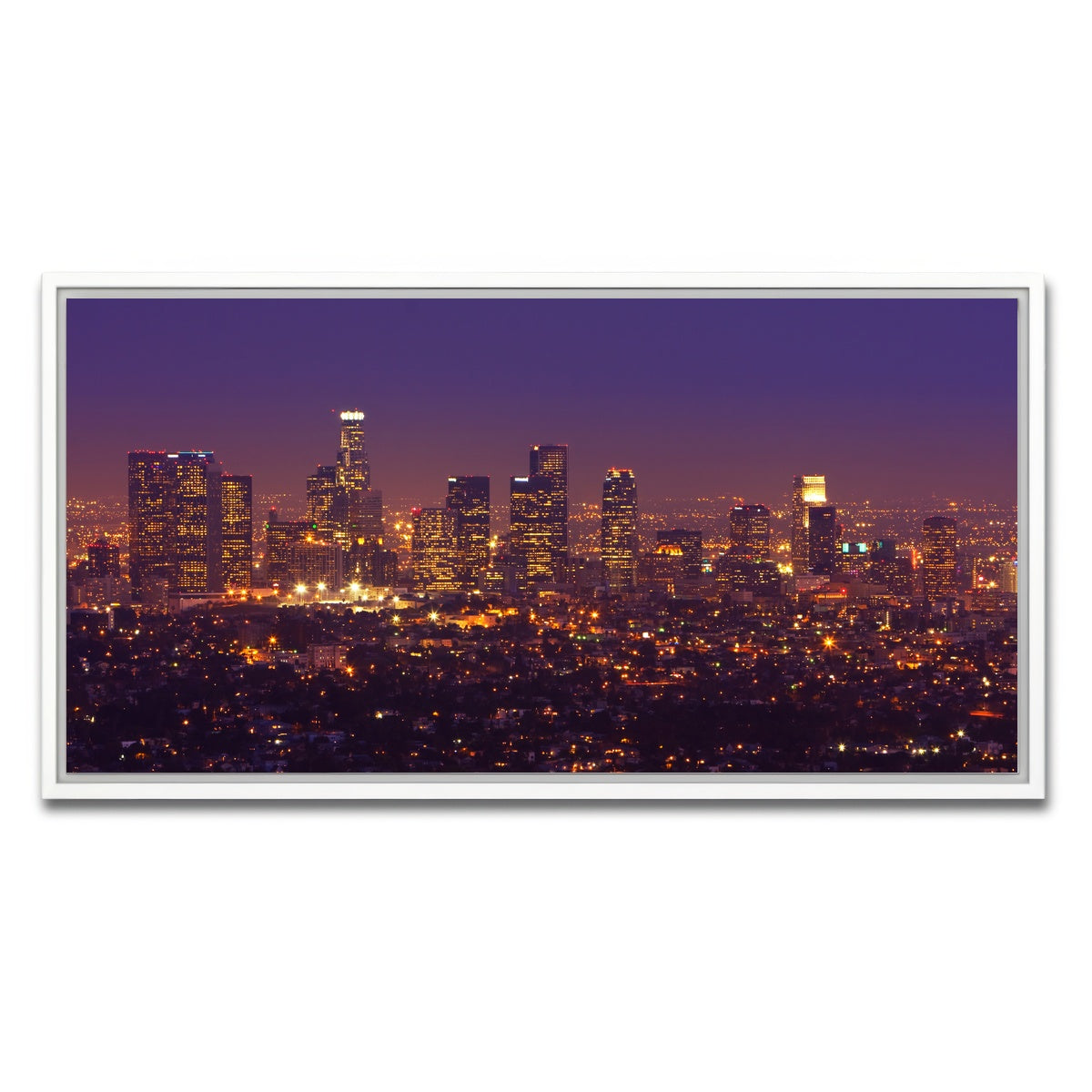 AUTO-MOCKUP WHITE | LA Skyline | 1 Piece | White Framed Canvas | group=2x1