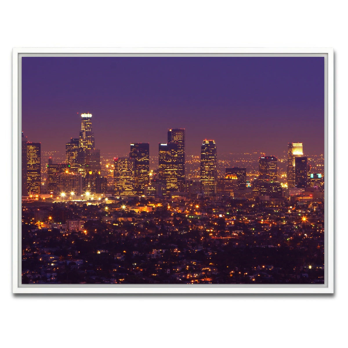 AUTO-MOCKUP WHITE | LA Skyline | 1 Piece | White Framed Canvas | group=4x3