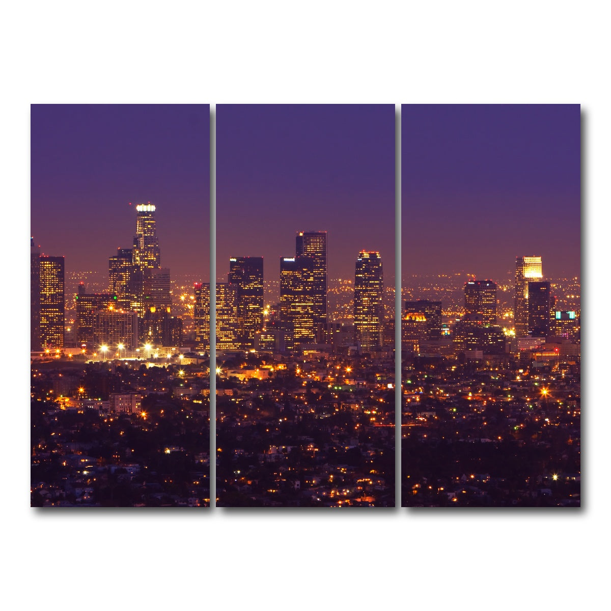 AUTO-MOCKUP WHITE | LA Skyline | 3 Piece | Gallery Wrap Canvas | group=8x18