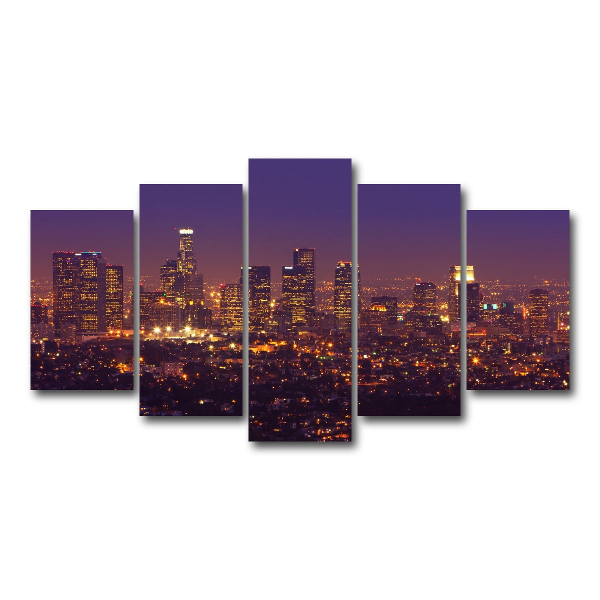 AUTO-MOCKUP WHITE | LA Skyline | 5 Piece | Gallery Wrap Canvas | group=5_normal