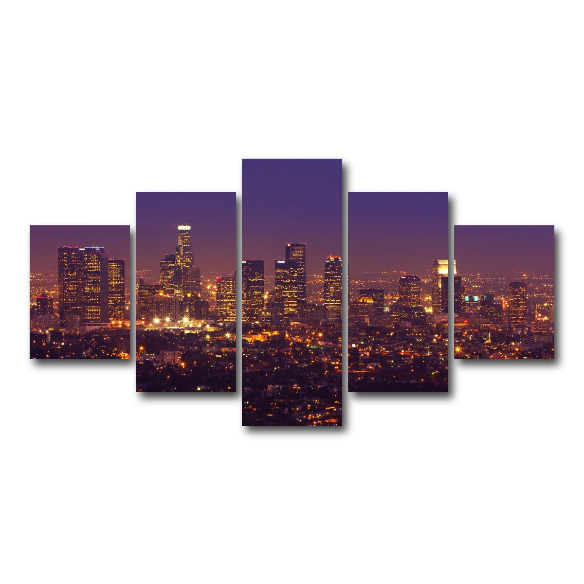 AUTO-MOCKUP WHITE | LA Skyline | 5 Piece | Gallery Wrap Canvas | group=5_short