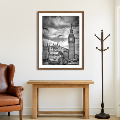 AUTO-MOCKUP ROOM | London Houses Of Parliament And Traffic Wall Art