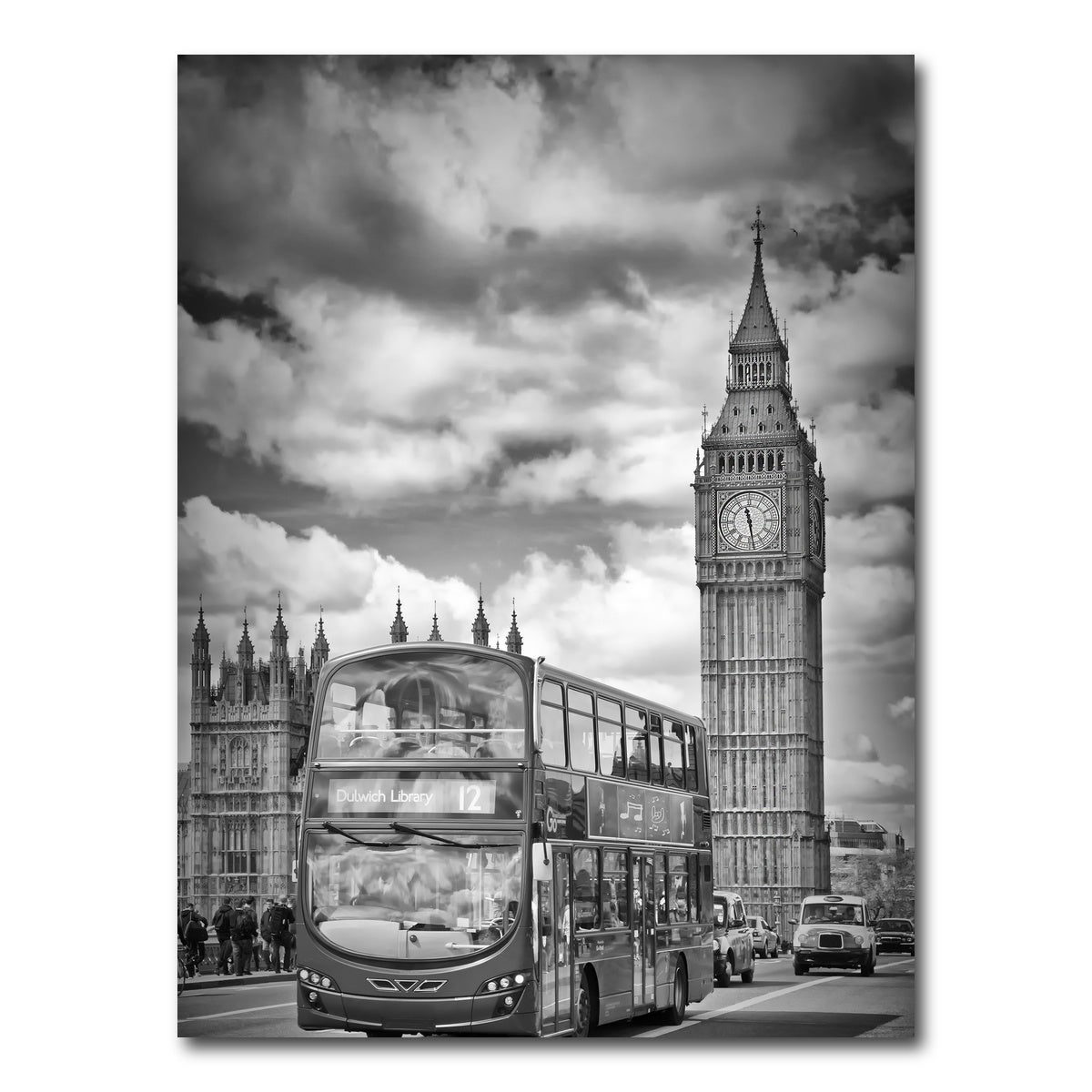 AUTO-MOCKUP WHITE | LONDON Houses of Parliament and traffic | 1 Piece | Gallery Wrap Canvas | group=3x4