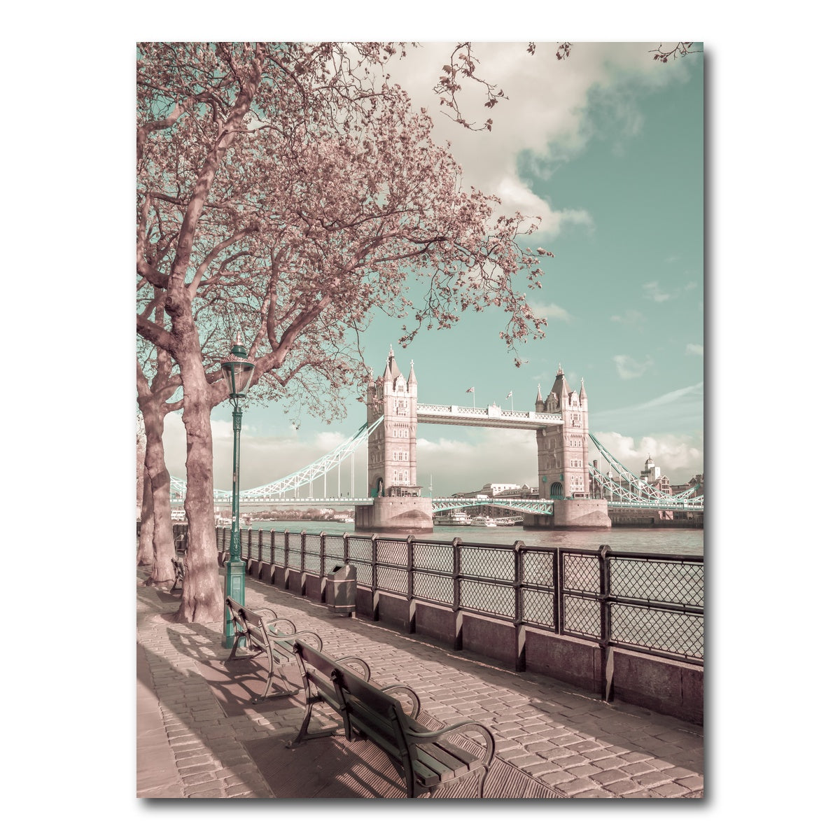 AUTO-MOCKUP WHITE | LONDON Thames Riverside & Tower Bridge | 1 Piece | Gallery Wrap Canvas | group=3x4