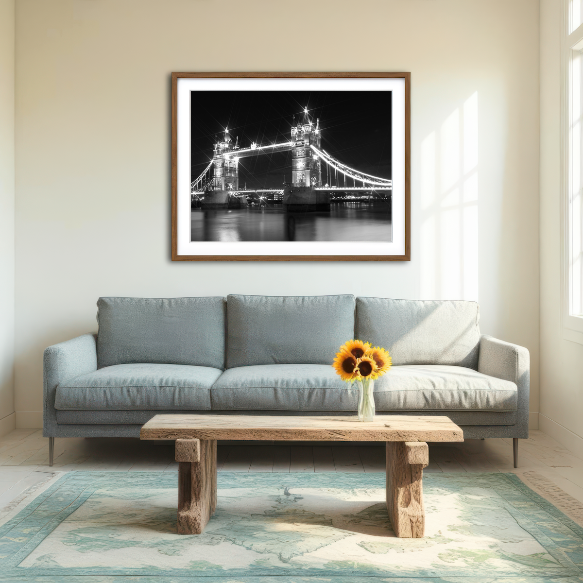 AUTO-MOCKUP ROOM | London Tower Bridge at Night Wall Art