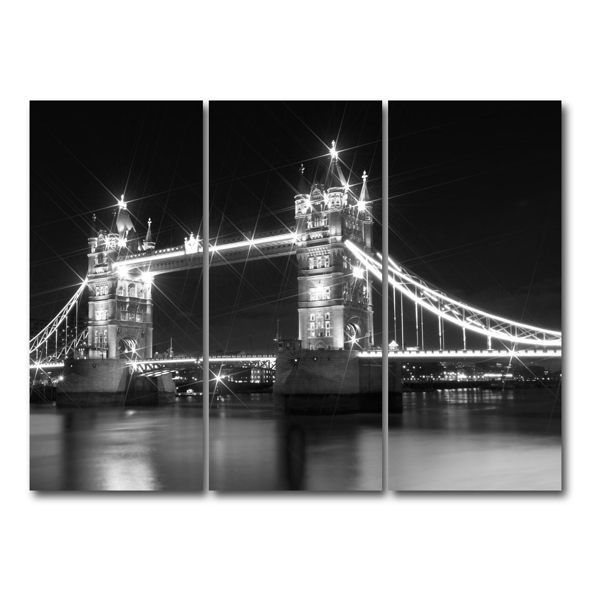 AUTO-MOCKUP WHITE | LONDON Tower Bridge at Night | 3 Piece | Gallery Wrap Canvas | group=8x18