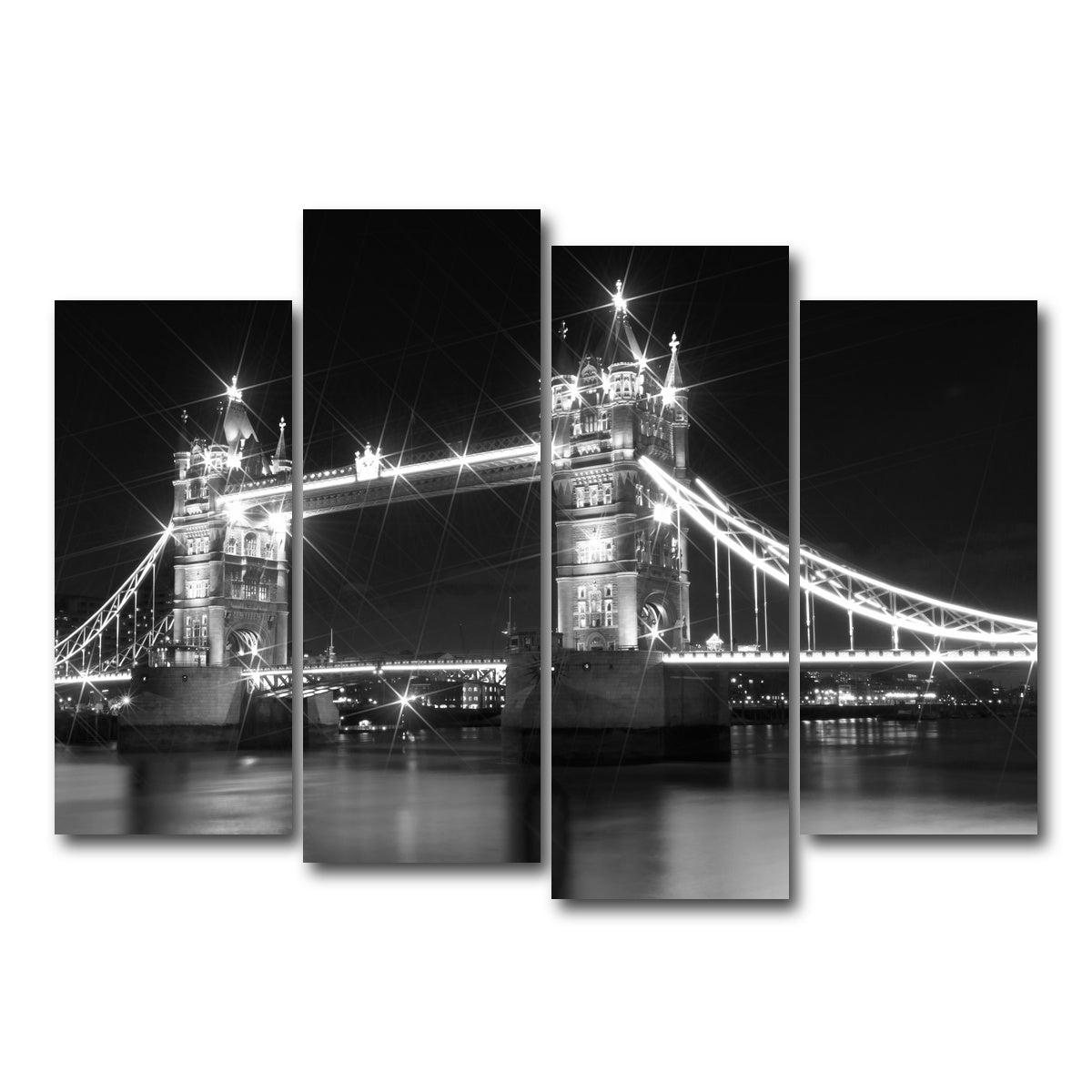 AUTO-MOCKUP WHITE | LONDON Tower Bridge at Night | 4 Piece | Gallery Wrap Canvas | group=4_normal