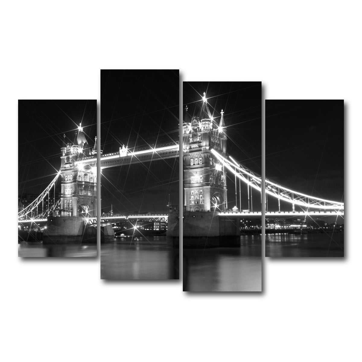 AUTO-MOCKUP WHITE | LONDON Tower Bridge at Night | 4 Piece | Gallery Wrap Canvas | group=4_short