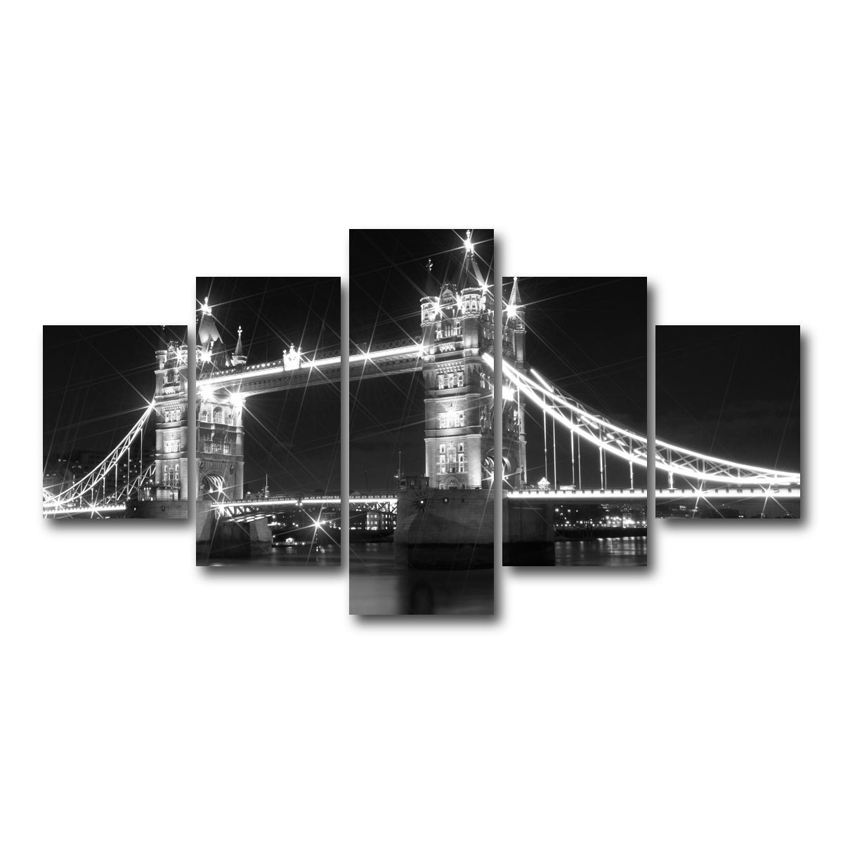 AUTO-MOCKUP WHITE | LONDON Tower Bridge at Night | 5 Piece | Gallery Wrap Canvas | group=5_short