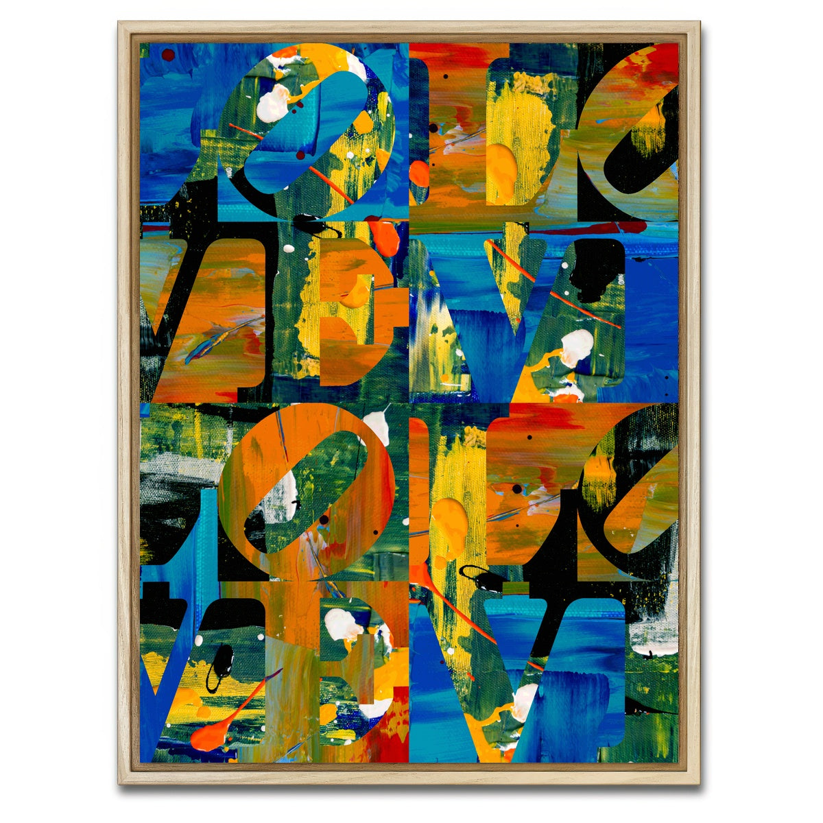 AUTO-MOCKUP WHITE | LOVE Quadrant | 1 Piece | Natural Framed Canvas | group=3x4