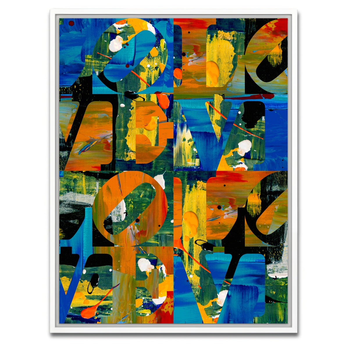 AUTO-MOCKUP WHITE | LOVE Quadrant | 1 Piece | White Framed Canvas | group=3x4
