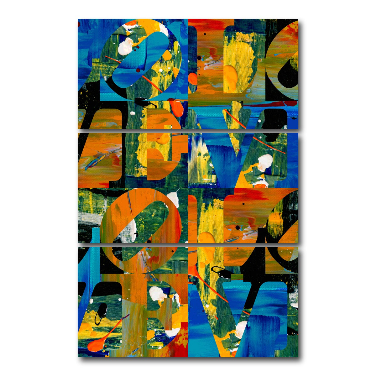 AUTO-MOCKUP WHITE | LOVE Quadrant | 3 Piece | Gallery Wrap Canvas | group=12x24_stacked