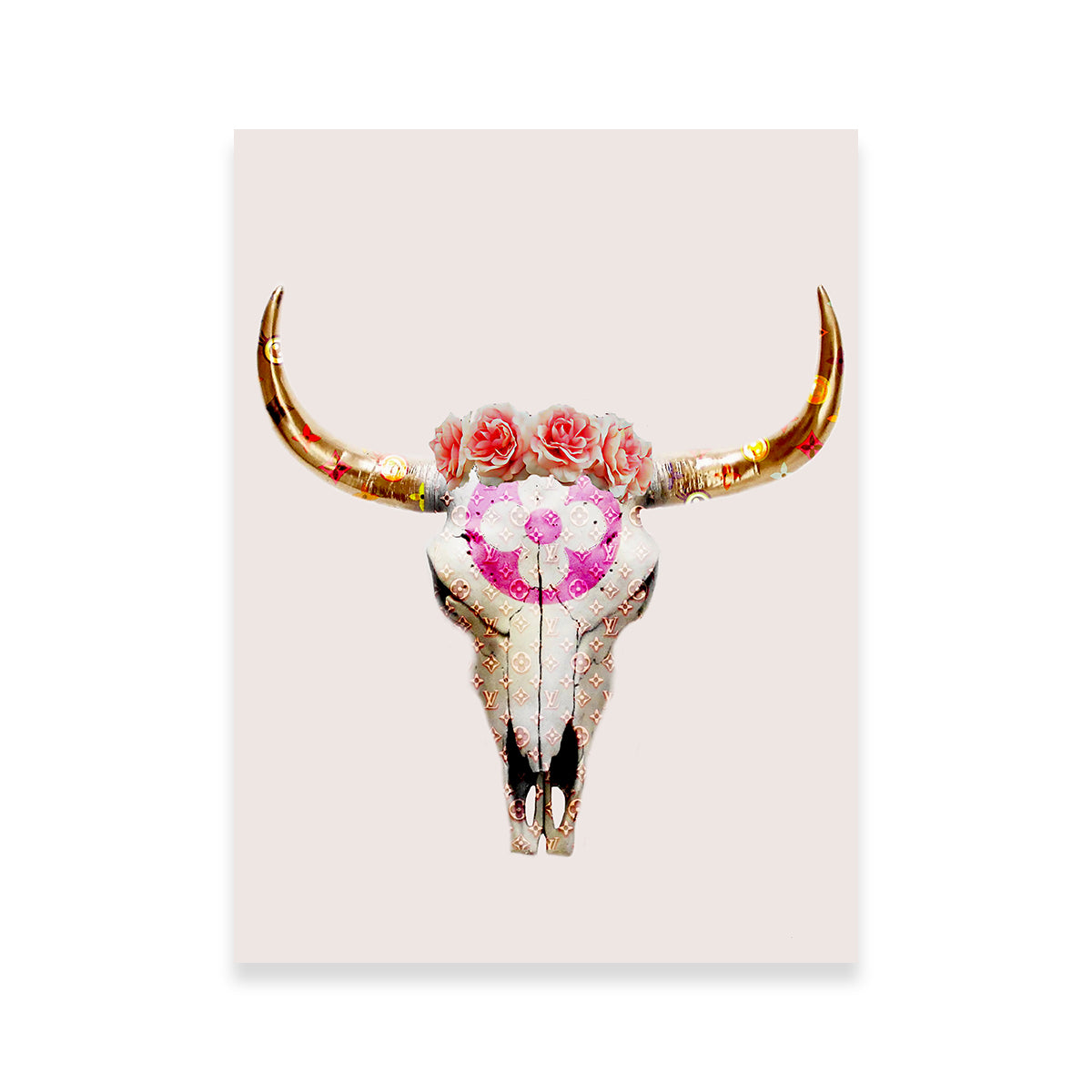 LV Bull Skull Wall Art
