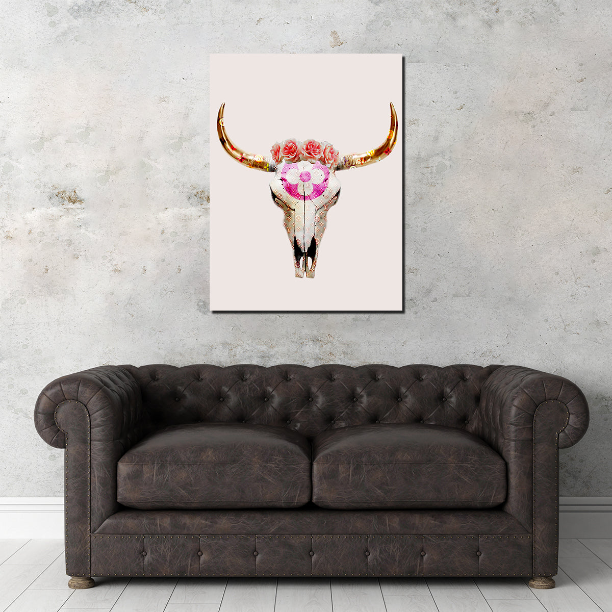 LV Bull Skull Wall Art