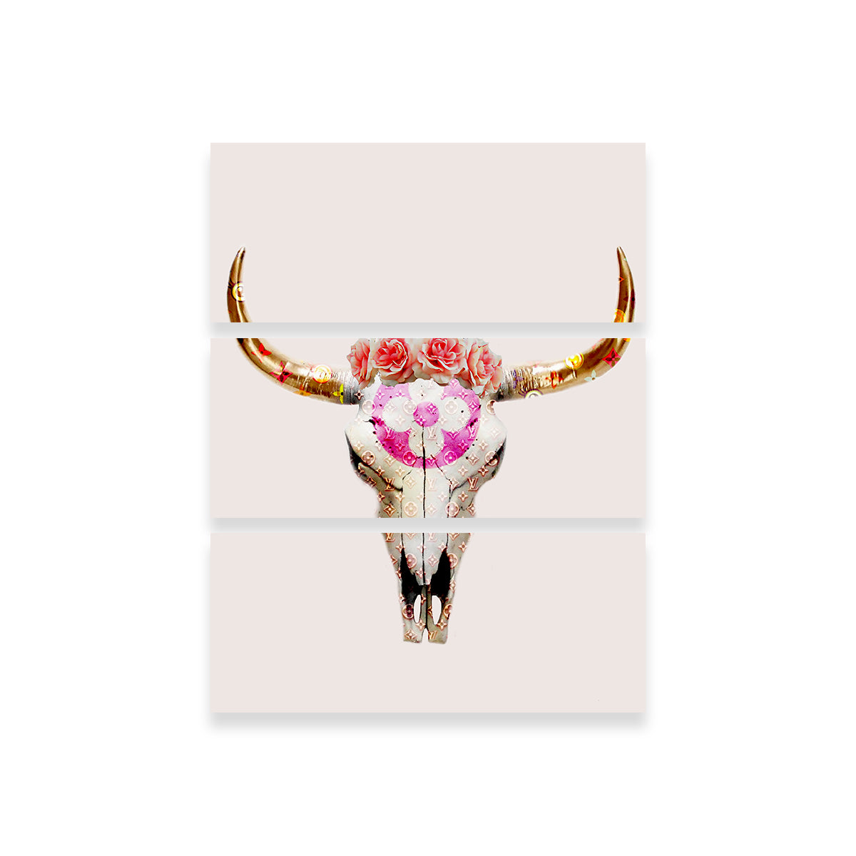 LV Bull Skull Wall Art