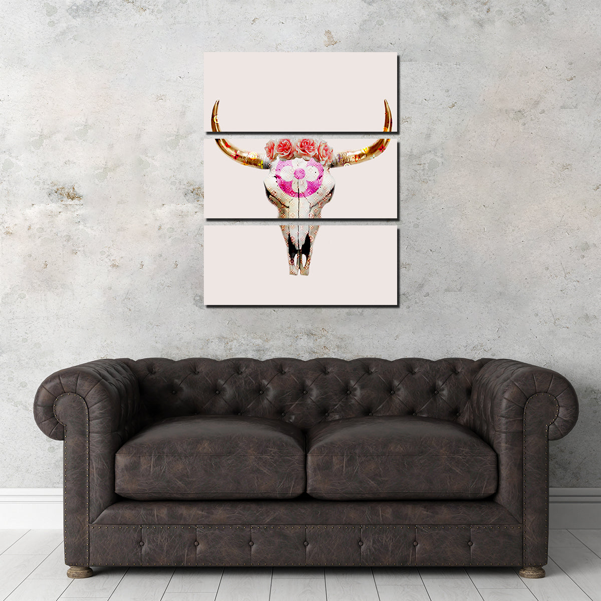 LV Bull Skull Wall Art