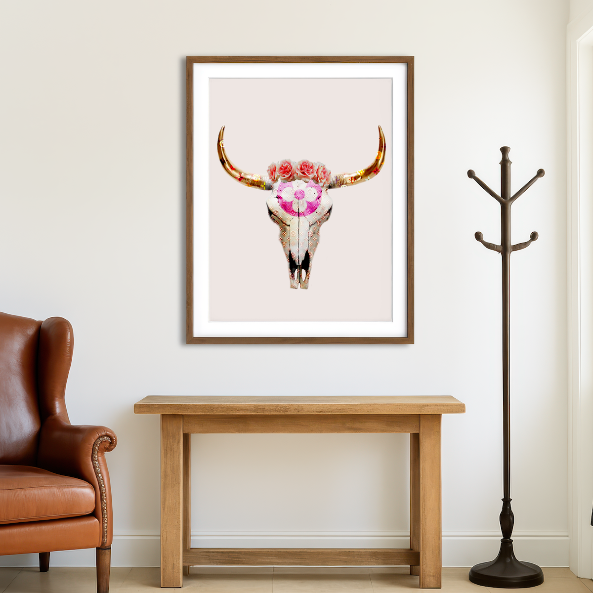 AUTO-MOCKUP ROOM | LV Bull Skull Wall Art