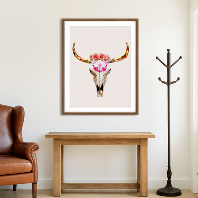AUTO-MOCKUP ROOM | LV Bull Skull Wall Art