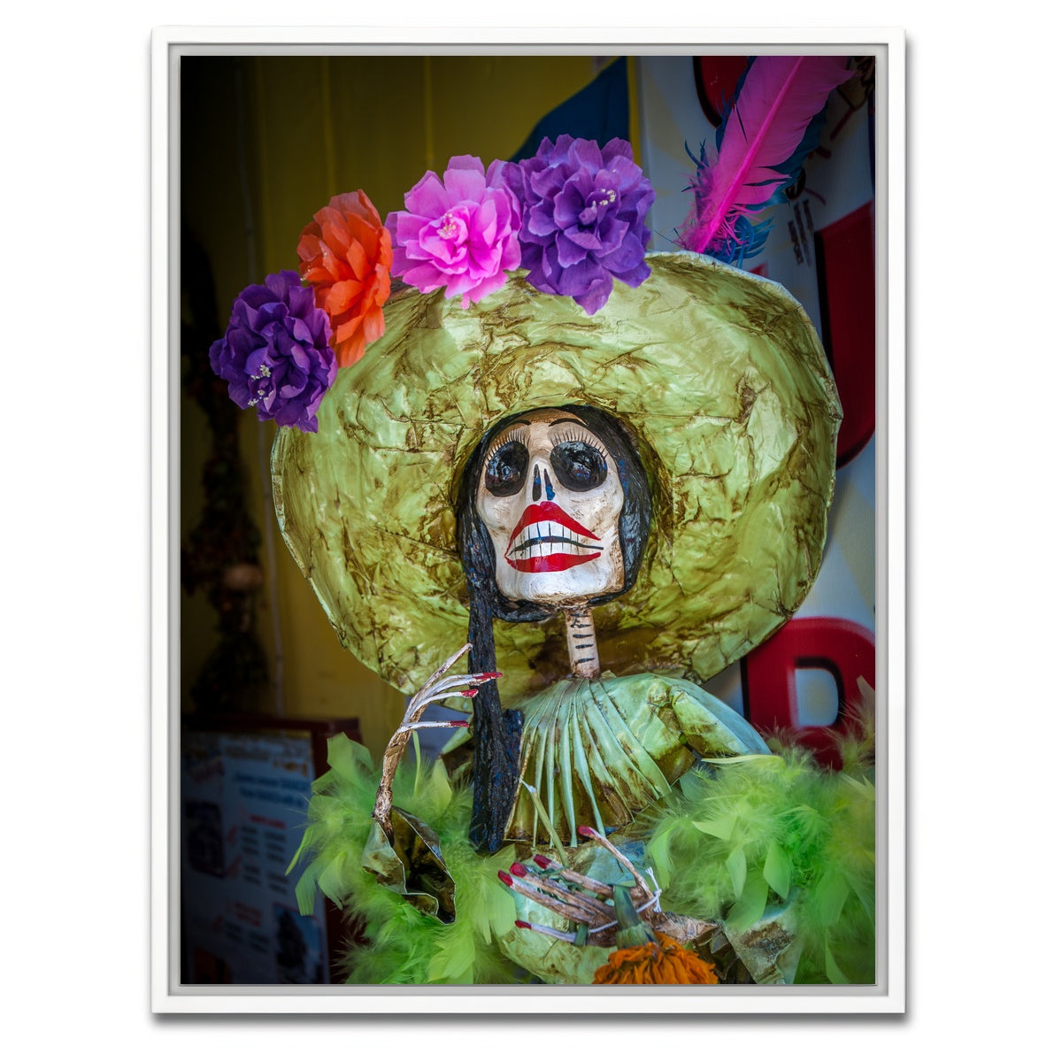 AUTO-MOCKUP WHITE | La Calavera Catrina | 1 Piece | White Framed Canvas | group=3x4