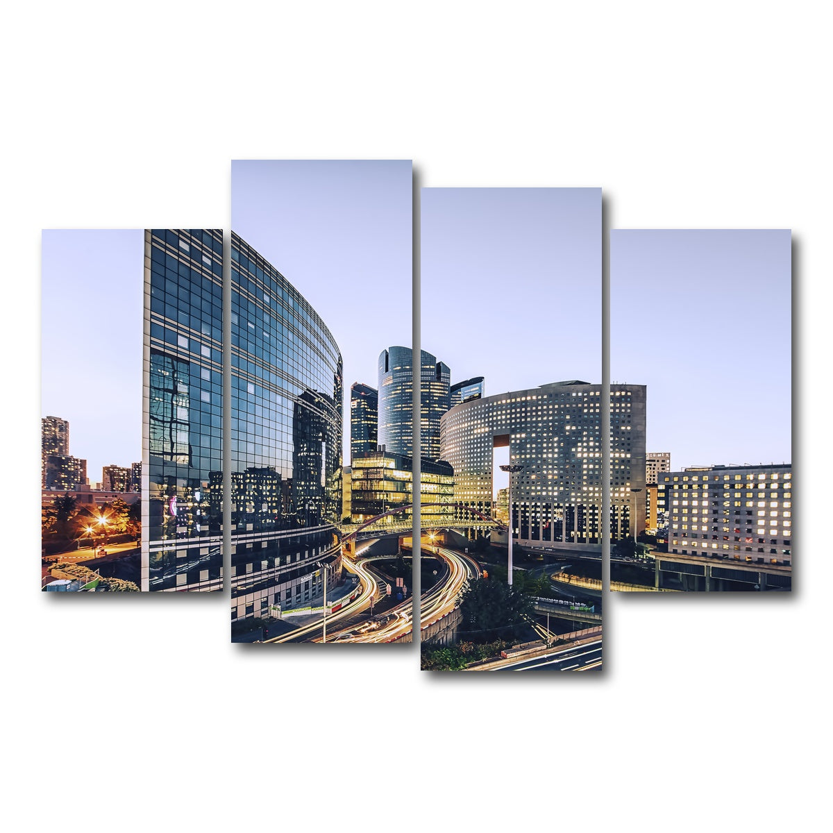 AUTO-MOCKUP WHITE | La Defense | 4 Piece | Gallery Wrap Canvas | group=4_short