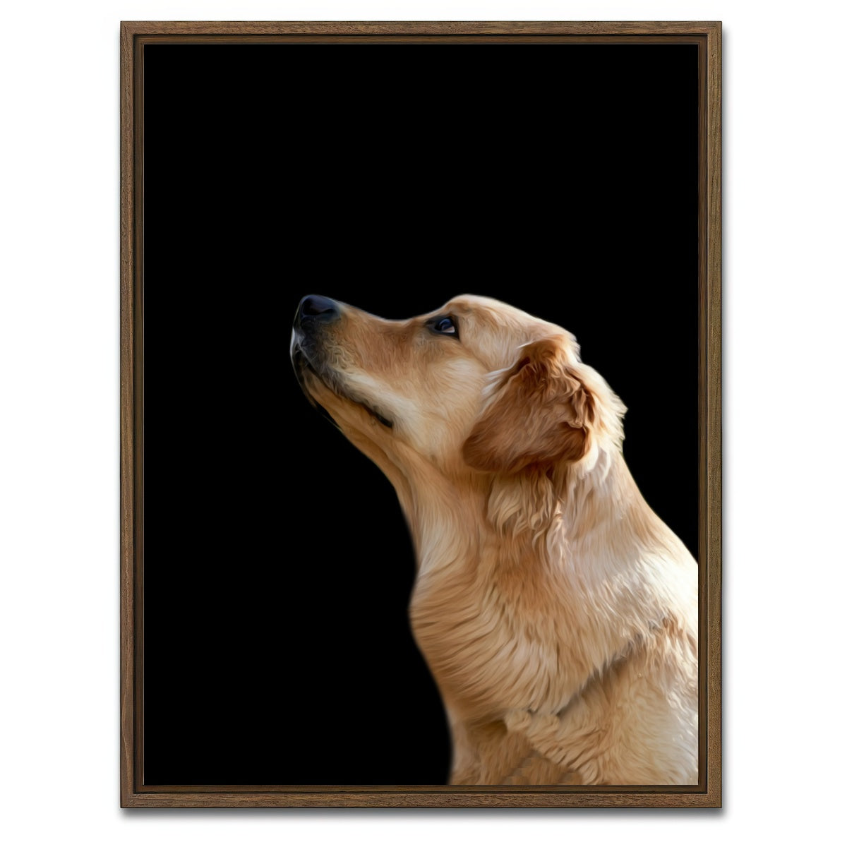 AUTO-MOCKUP WHITE | Labrador Retriever | 1 Piece | Walnut Framed Canvas | group=3x4