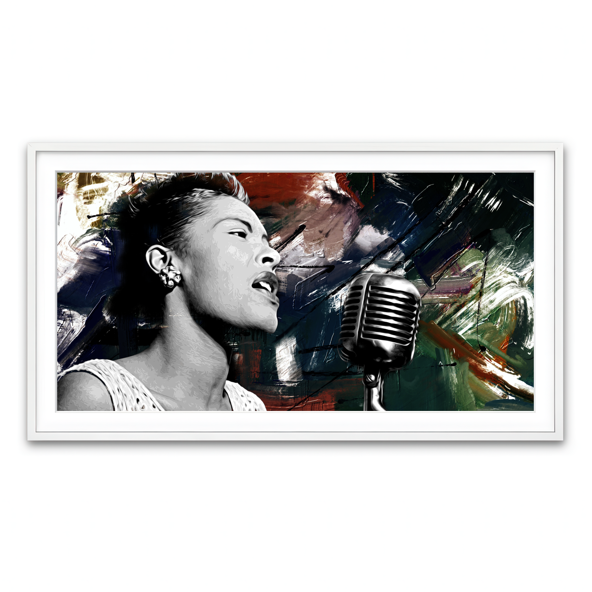 Framed Print 2x1 White