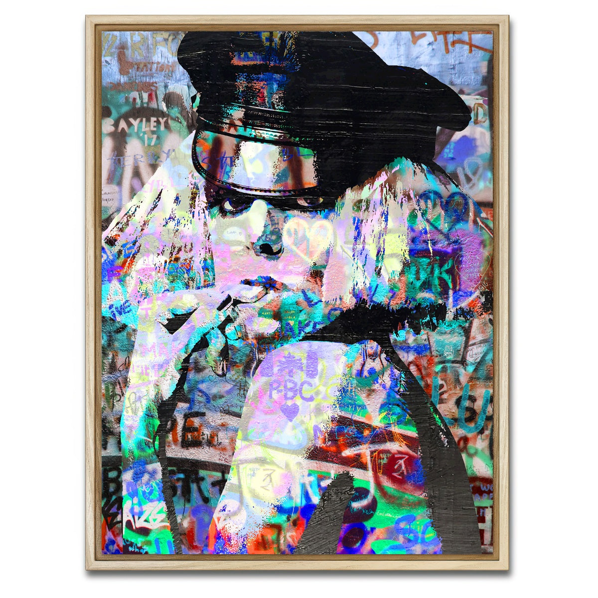 AUTO-MOCKUP WHITE | Lady Gaga Heavy Graffiti | 1 Piece | Natural Framed Canvas | group=3x4