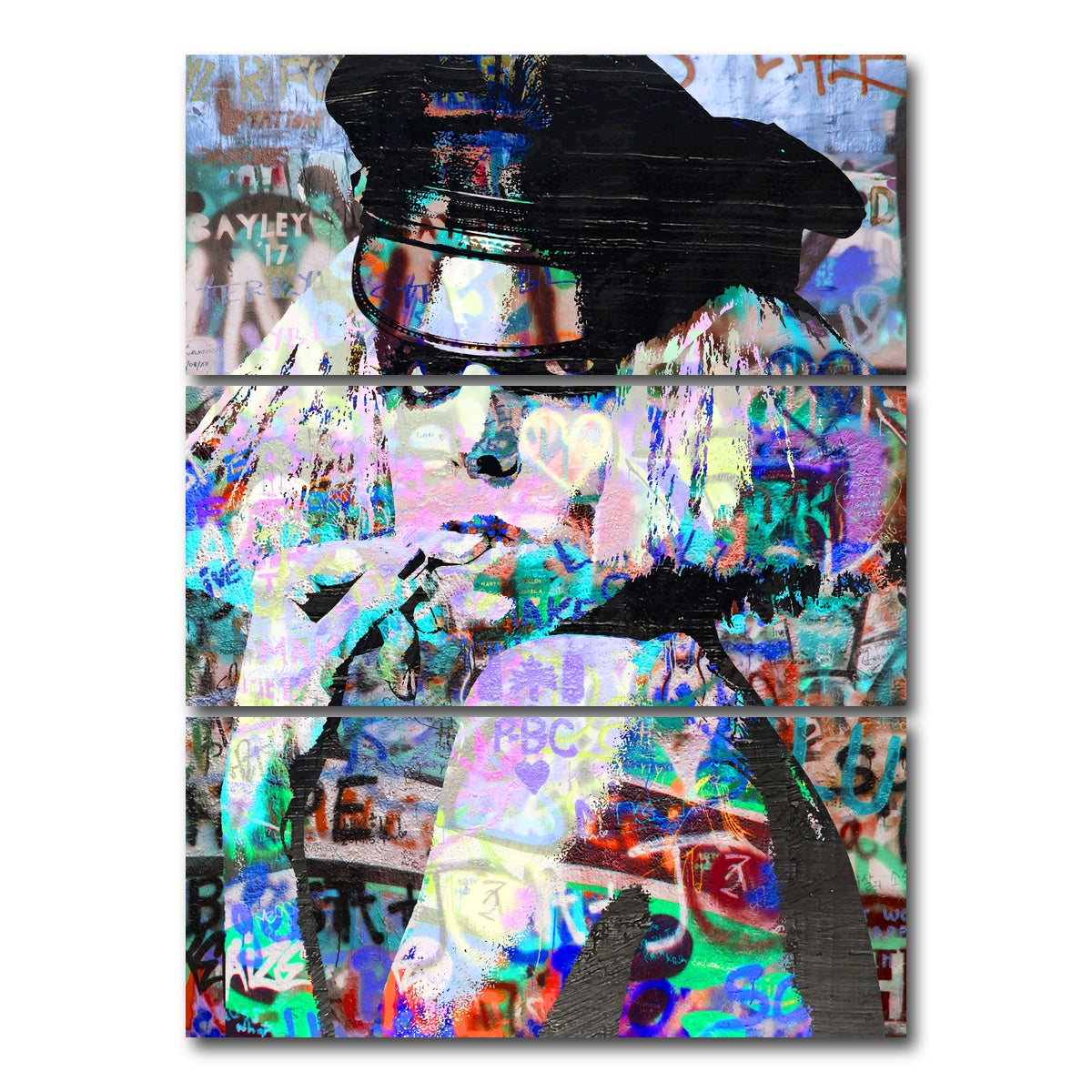 AUTO-MOCKUP WHITE | Lady Gaga Heavy Graffiti | 3 Piece | Gallery Wrap Canvas | group=8x18_stacked