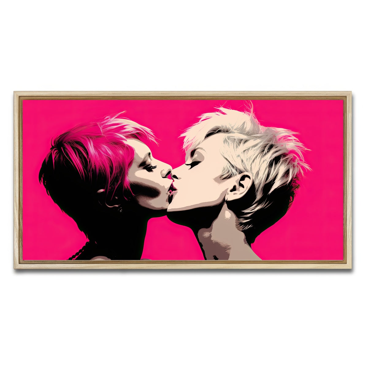 AUTO-MOCKUP WHITE | Lady Gaga & Pink | 1 Piece | Natural Framed Canvas | group=2x1