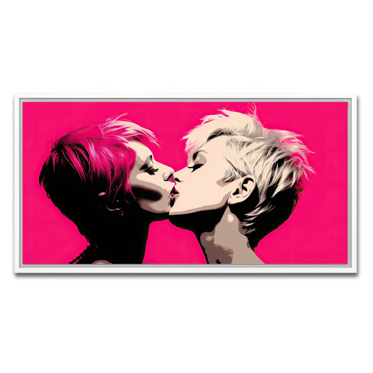 AUTO-MOCKUP WHITE | Lady Gaga & Pink | 1 Piece | White Framed Canvas | group=2x1
