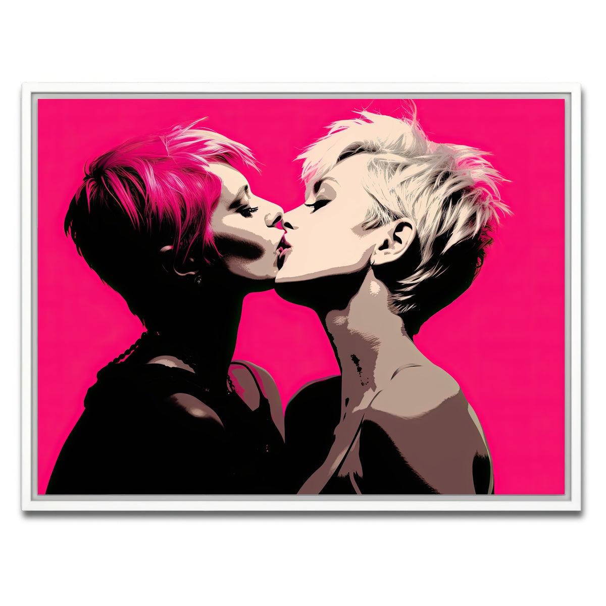 AUTO-MOCKUP WHITE | Lady Gaga & Pink | 1 Piece | White Framed Canvas | group=4x3