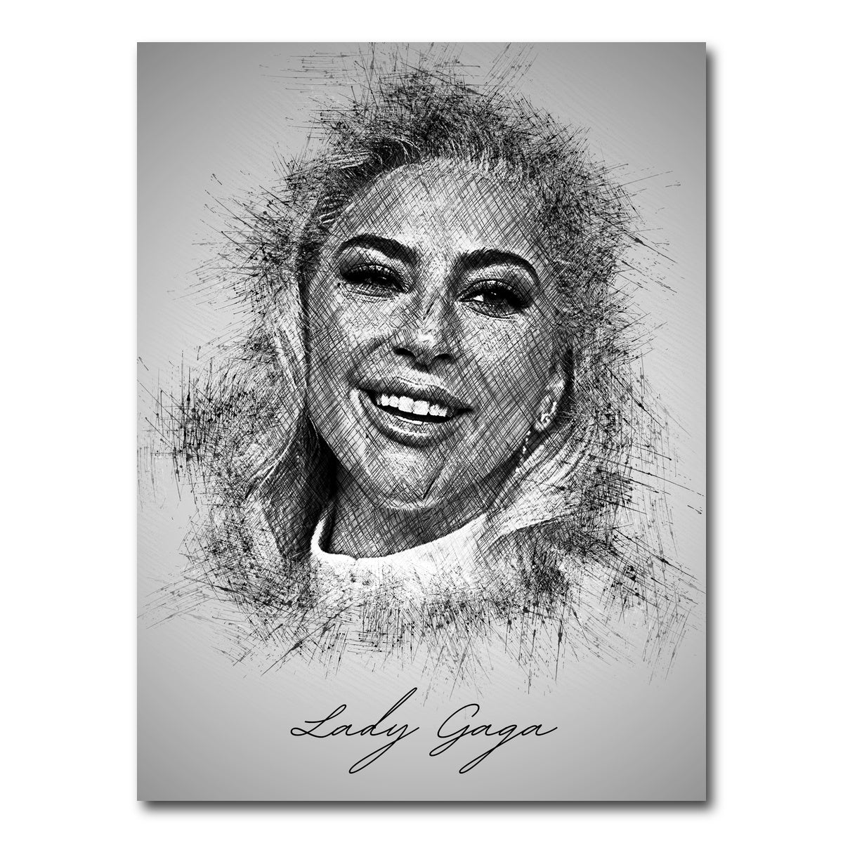 AUTO-MOCKUP WHITE | Lady Gaga Sketch | 1 Piece | Gallery Wrap Canvas | group=3x4