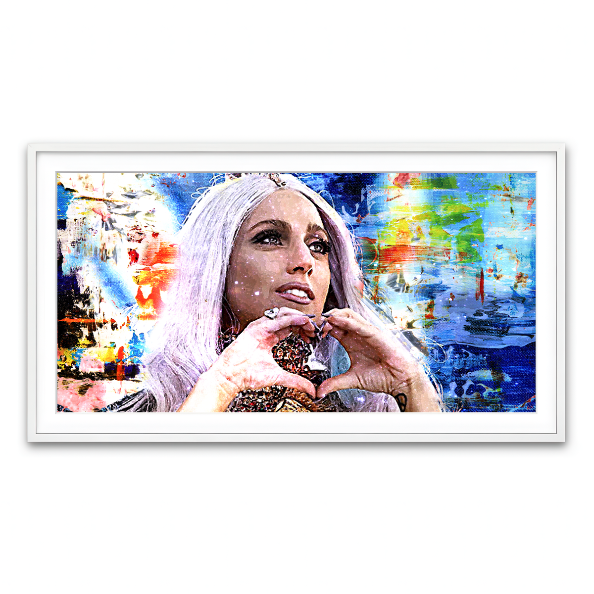 Framed Print 2x1 White