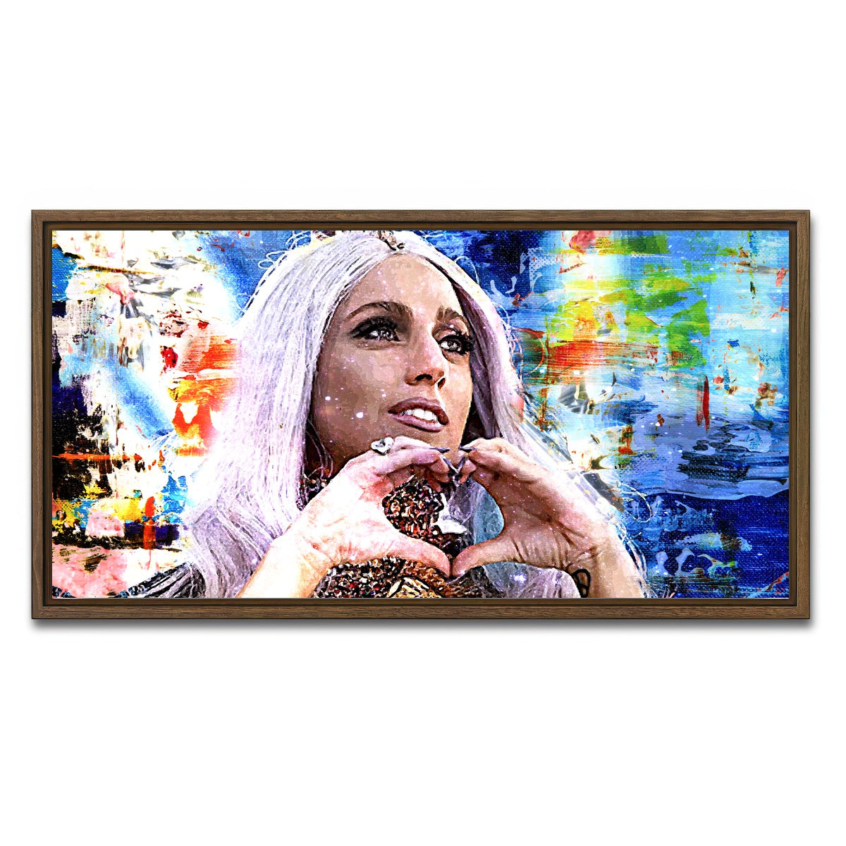 AUTO-MOCKUP WHITE | Lady Gaga | 1 Piece | Walnut Framed Canvas | group=2x1