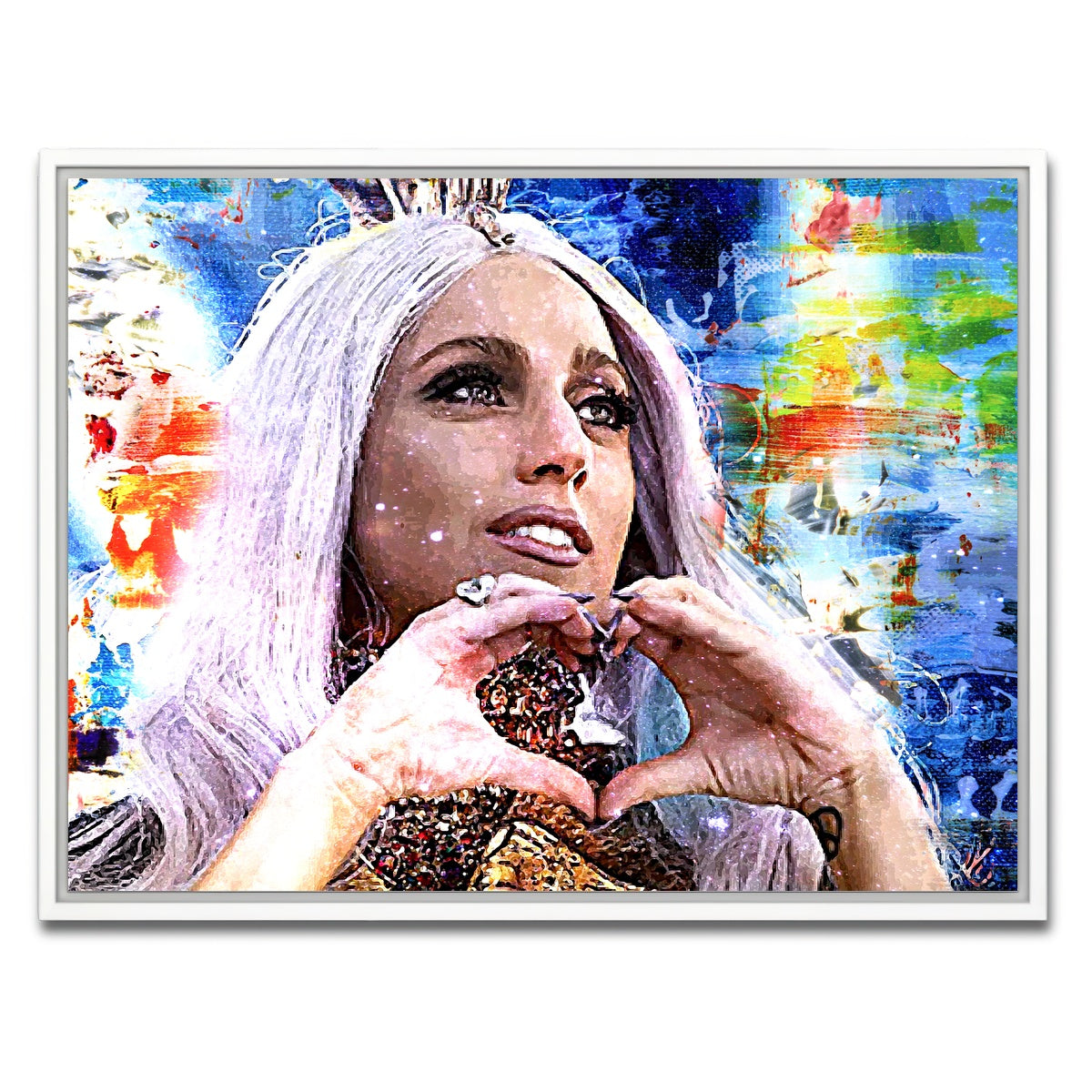 AUTO-MOCKUP WHITE | Lady Gaga | 1 Piece | White Framed Canvas | group=4x3