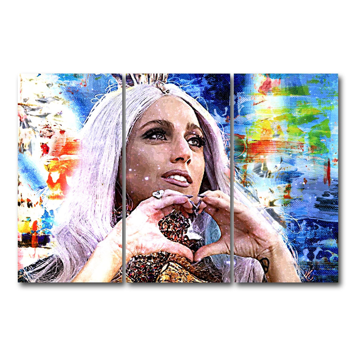 AUTO-MOCKUP WHITE | Lady Gaga | 3 Piece | Gallery Wrap Canvas | group=12x24