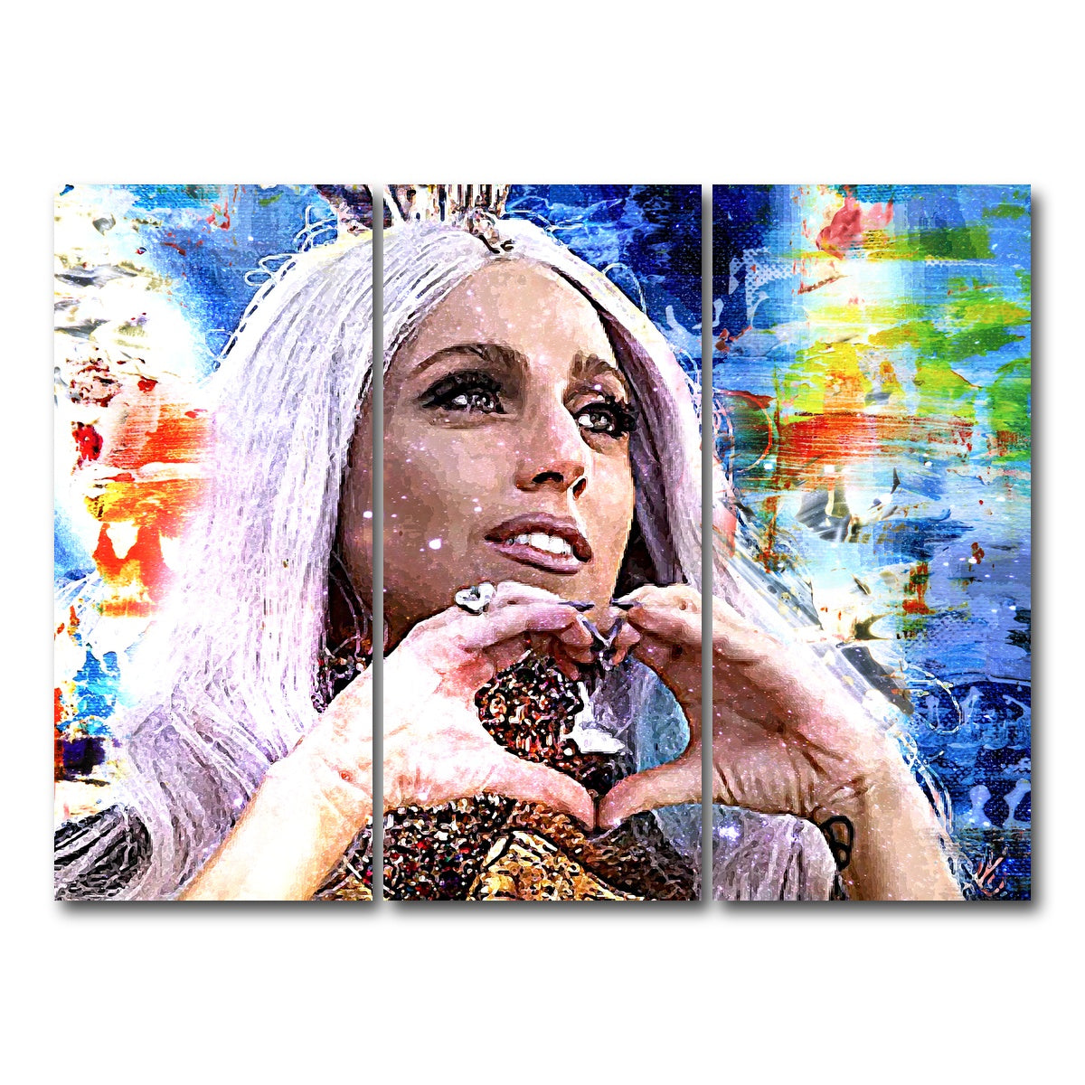 AUTO-MOCKUP WHITE | Lady Gaga | 3 Piece | Gallery Wrap Canvas | group=8x18