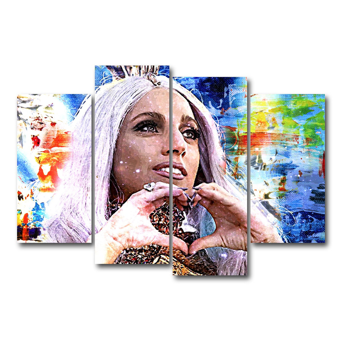 AUTO-MOCKUP WHITE | Lady Gaga | 4 Piece | Gallery Wrap Canvas | group=4_short