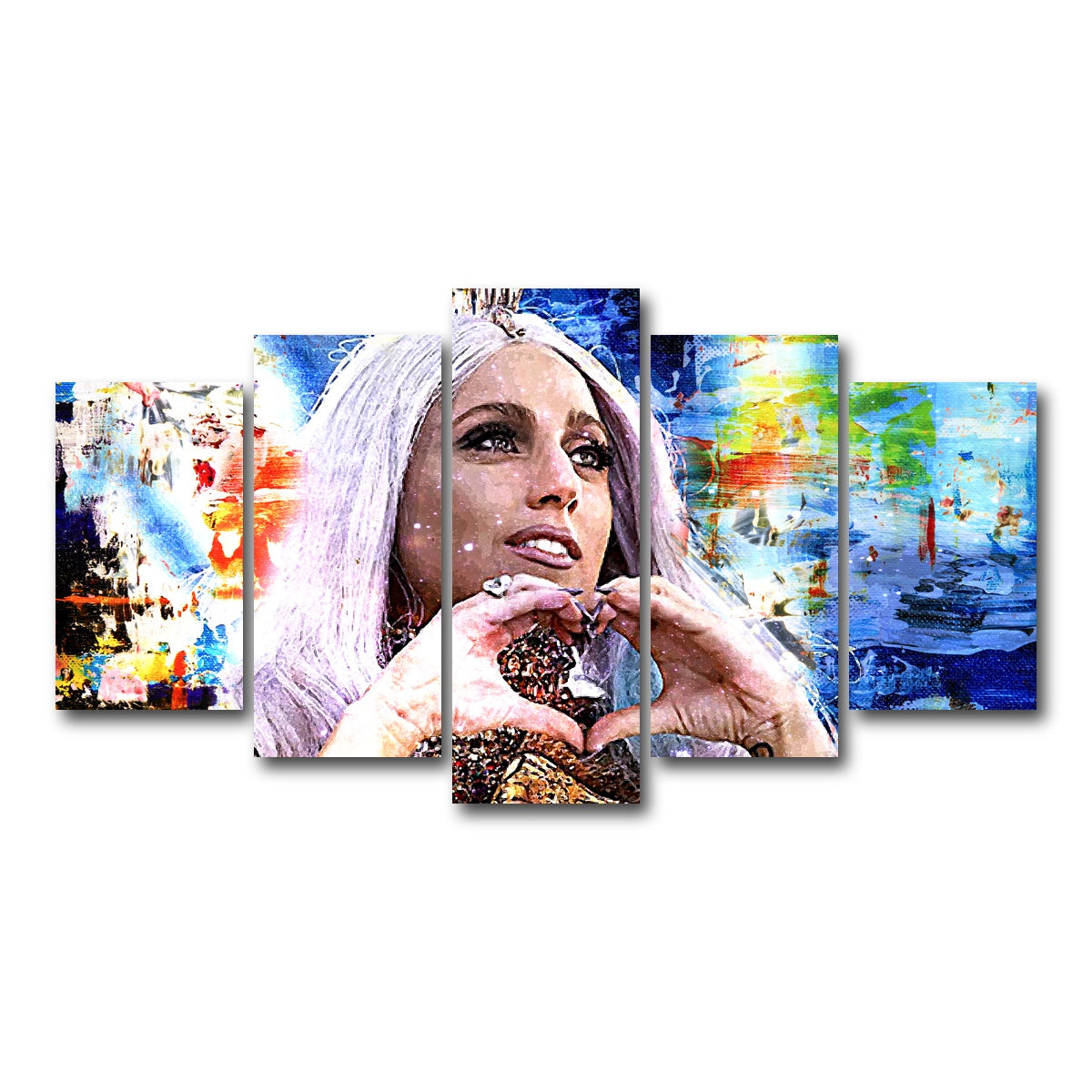 AUTO-MOCKUP WHITE | Lady Gaga | 5 Piece | Gallery Wrap Canvas | group=5_normal